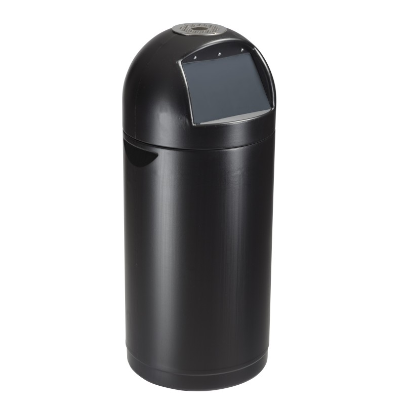 Poubelle 52L couvercle à trappe avec cendrier CYVOMAX GREEN