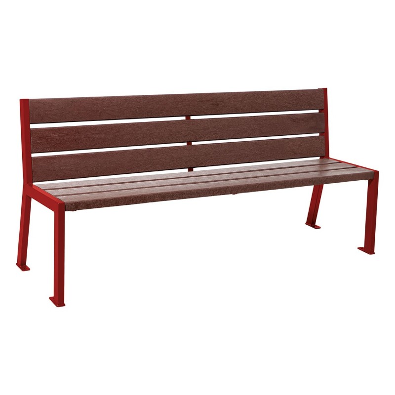 Banc plastique recyclé et acier Silaos® 6 lames