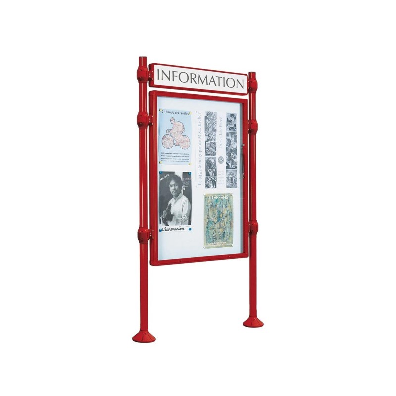 Panneau-vitrines d'information Inox brossé
