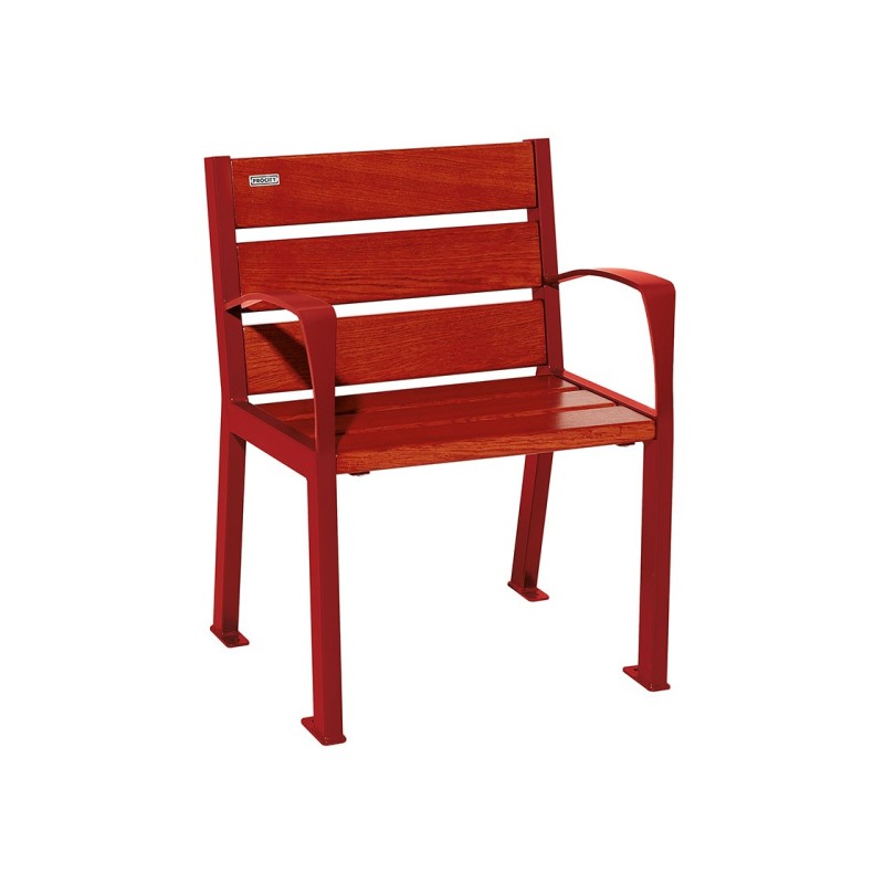 Fauteuil bois et acier Silaos® 6 lames