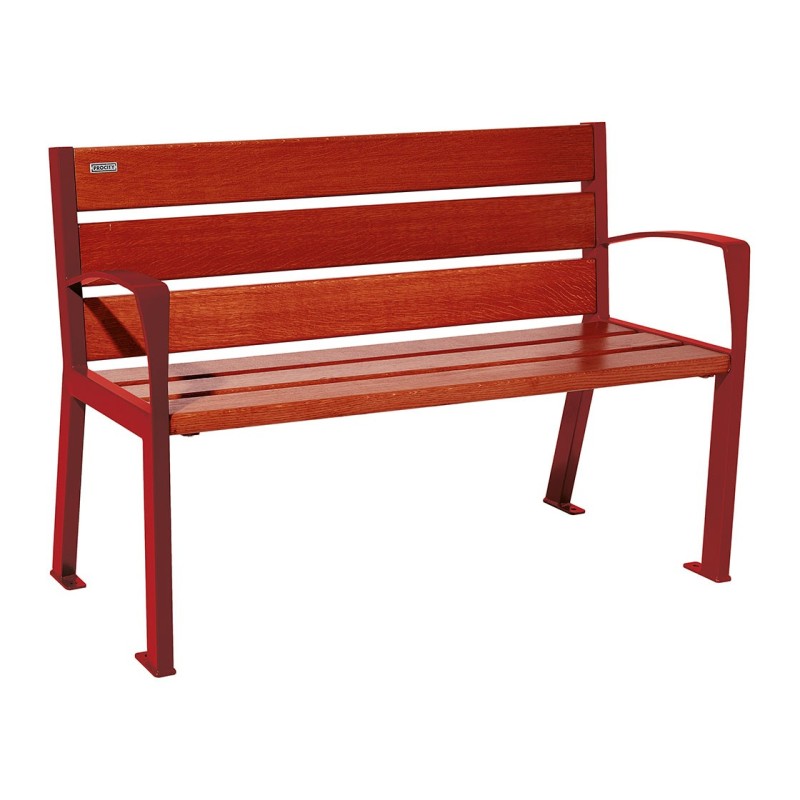 Banc bois et acier Silaos® 6 lames