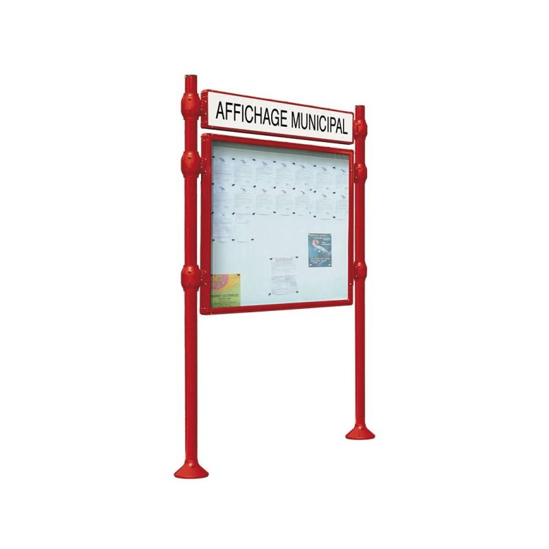 Panneau-vitrines d'information Inox brossé