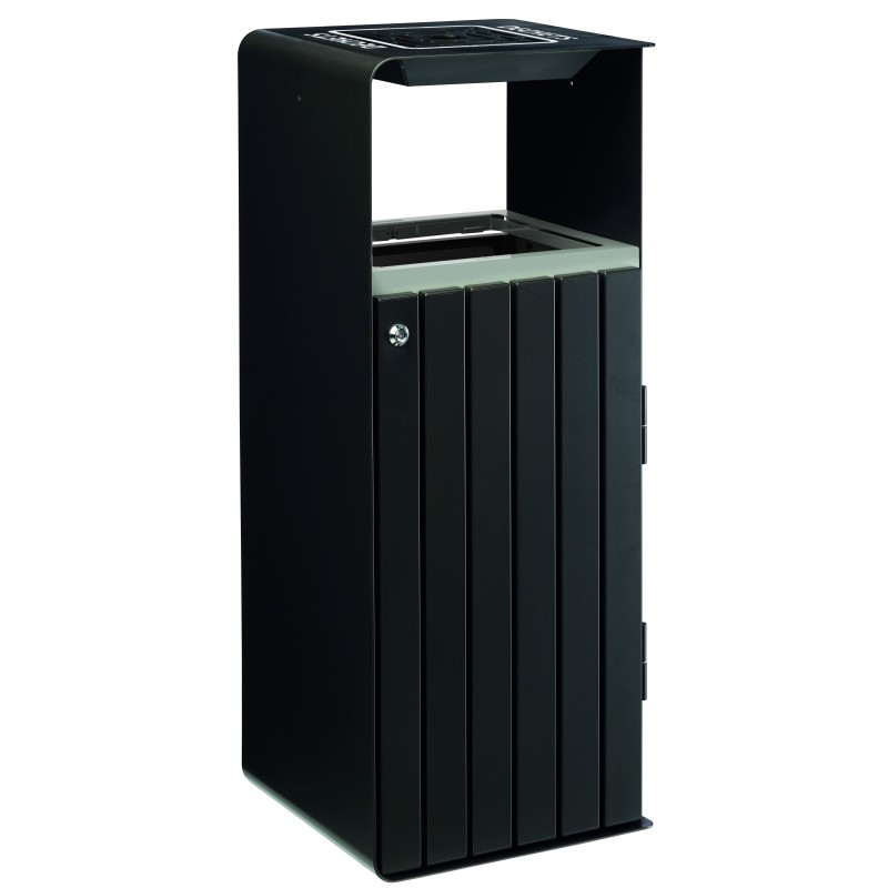 Corbeille 110L en acier galvanisé à chaud avec cendrier 1,5L ARTRI EXTREME