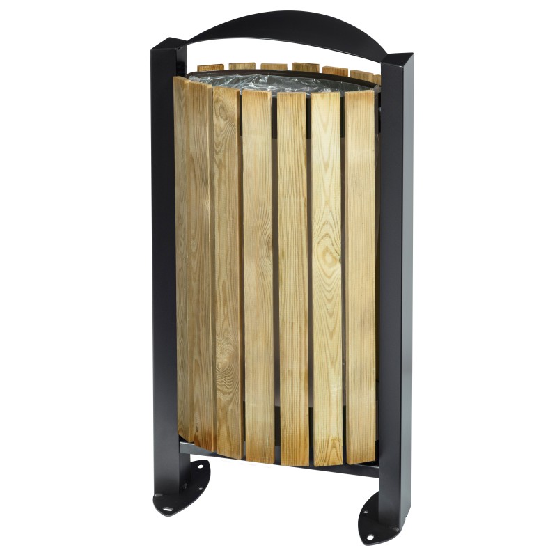 Corbeille 60L sur pied ARKEA BOIS