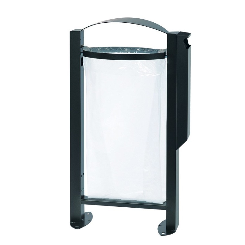 Corbeille 60L sur pied avec cendrier 3L ARKEA VIGI
