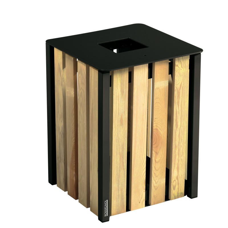 Corbeille carrée à poser ou à fixer 50L EDEN BOIS