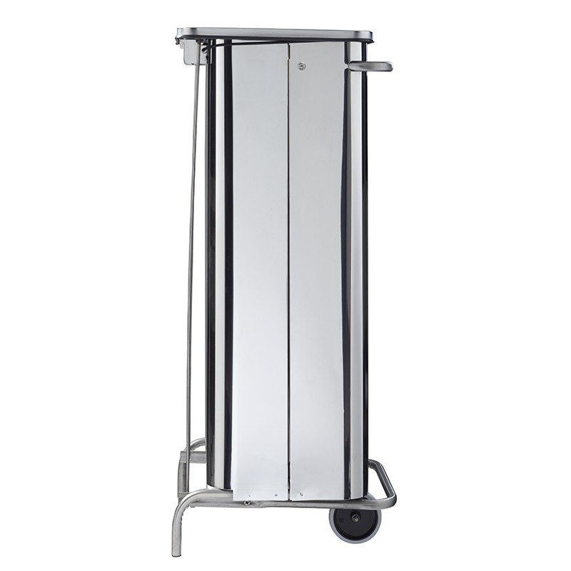 Poubelle mobile à pédale en inox 110L COLLECROULE CARENE