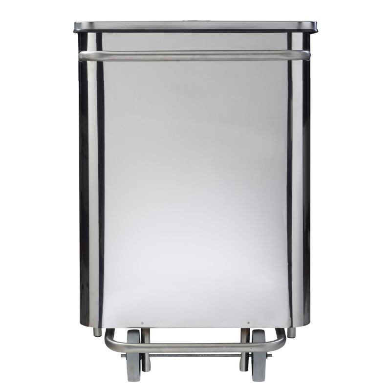 Poubelle mobile à pédale en inox 70L COLLECROULE CARENE