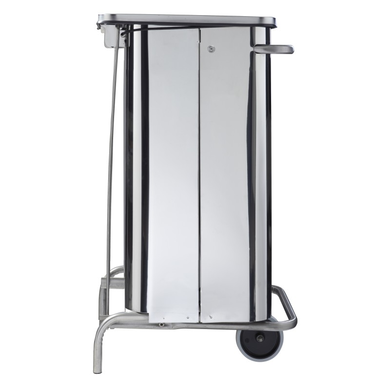 Poubelle mobile à pédale en inox 70L COLLECROULE CARENE