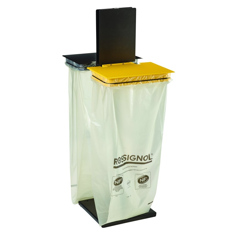 Support sac 2x110L sur poteau à poser ou à fixer avec couvercle ROLLEC ESSENTIEL