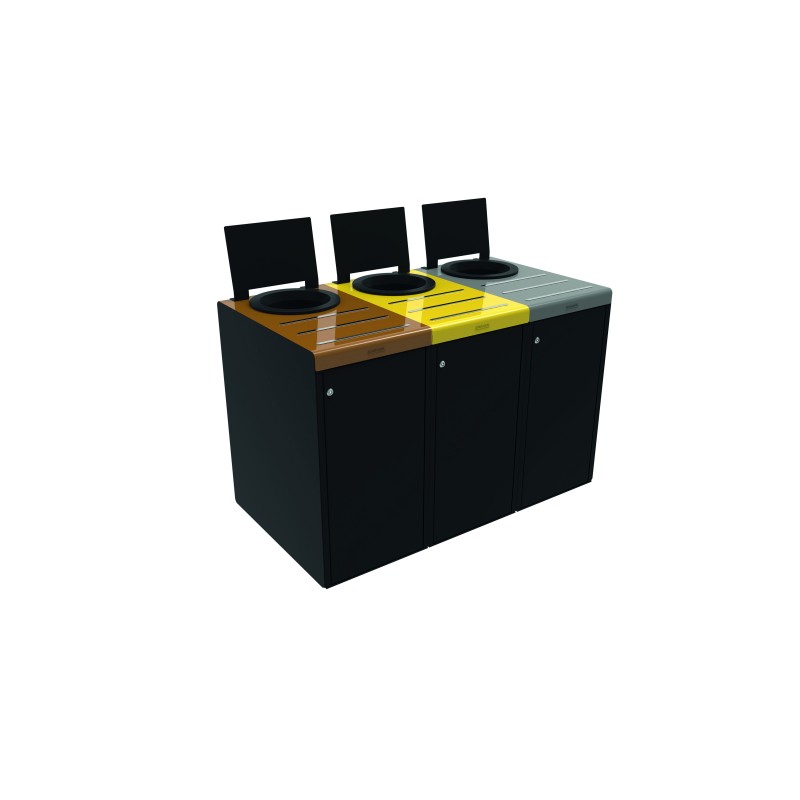 Kit (x3) meuble de tri restaurant collectif 3X65L ALITRI