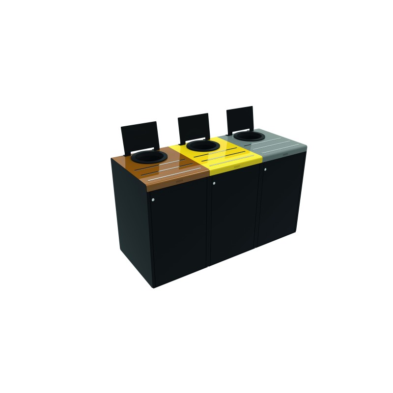 Kit (x3) meuble de tri restaurant collectif 3X90L ALITRI