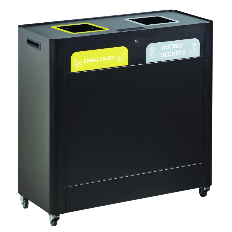 Meuble de tri 2x60L mobile TRIMOUV