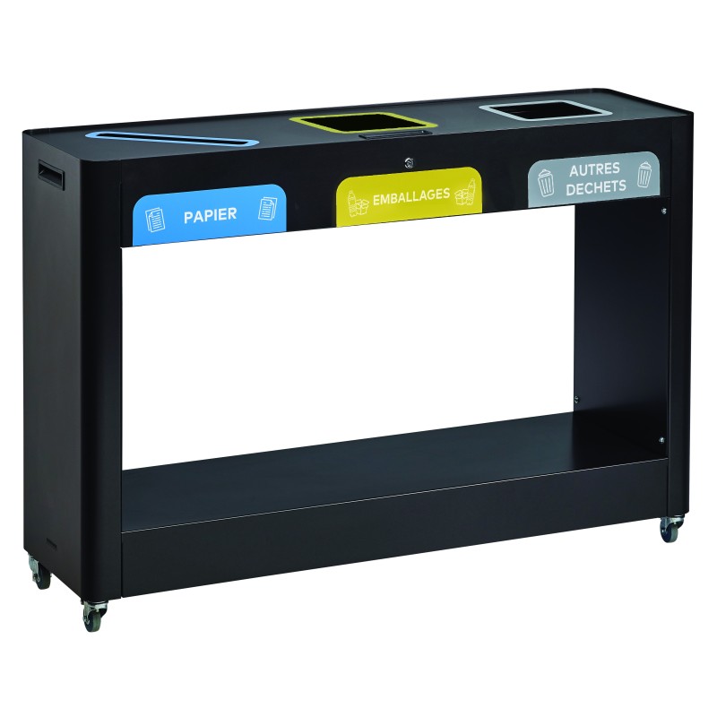 Meuble de tri 3x110L mobile vigipirate TRIMOUV